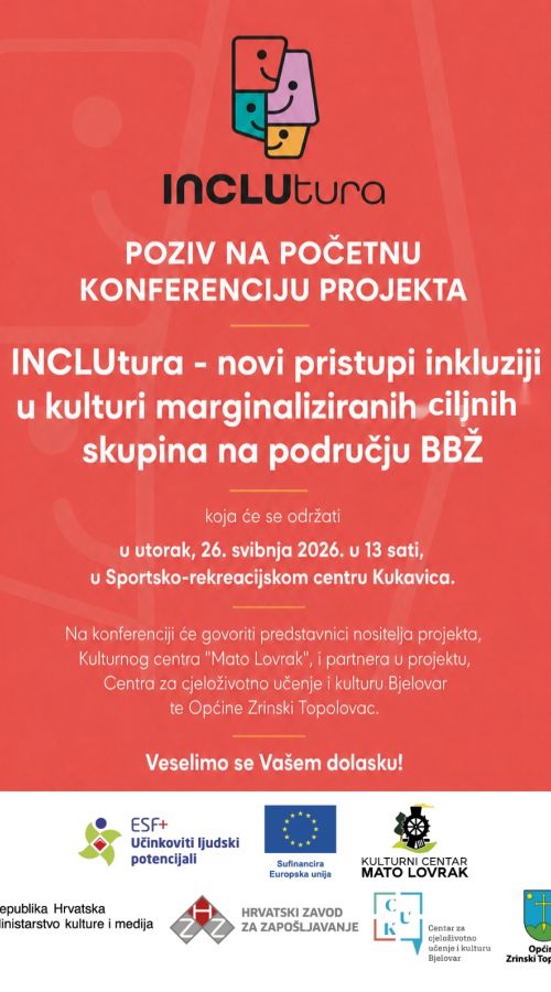 INCLUtura: Početna konferencija projekta u utorak, 26. svibnja