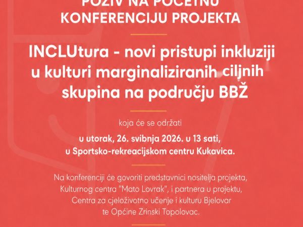INCLUtura: Početna konferencija projekta u utorak, 26. svibnja